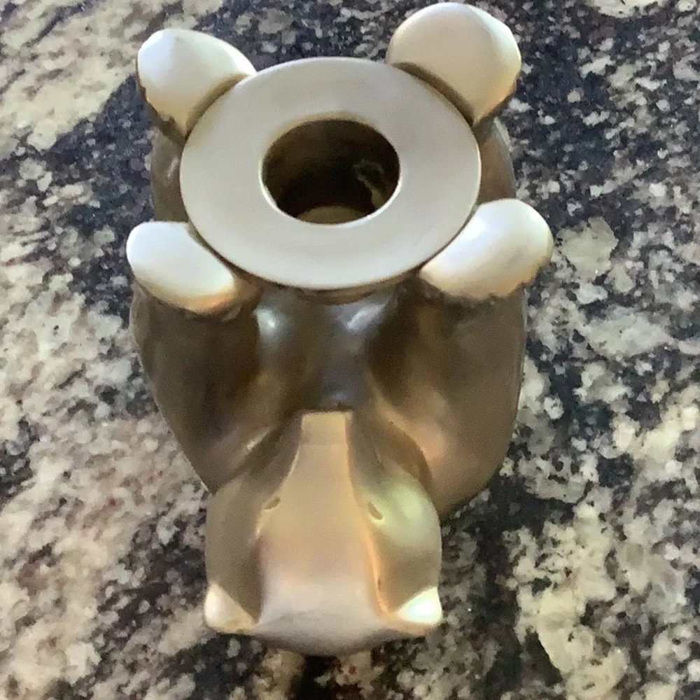 Restoration Hardware Solid Pewter Polar Bear Candle Holder